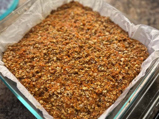 Gluten Free Carrot Cake made with Oats & Tu-Bees Honey