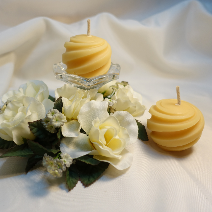 Bulk Buy Swirl Beeswax Votives - Box of 4