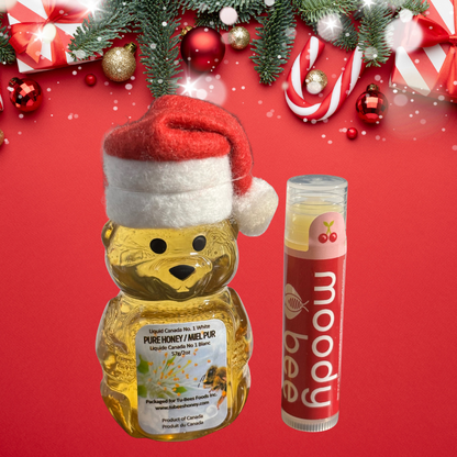 Santa Honey Bear & Lip Balm Stocking Stuffer