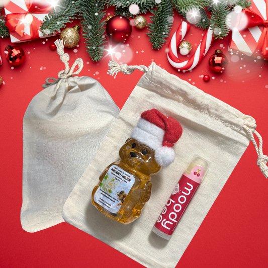 Santa Honey Bear & Lip Balm Stocking Stuffer