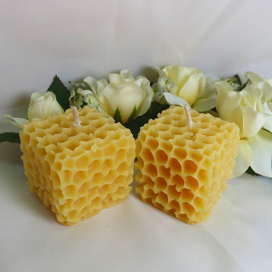 Beeswax Honeycomb Votives - Set of 2