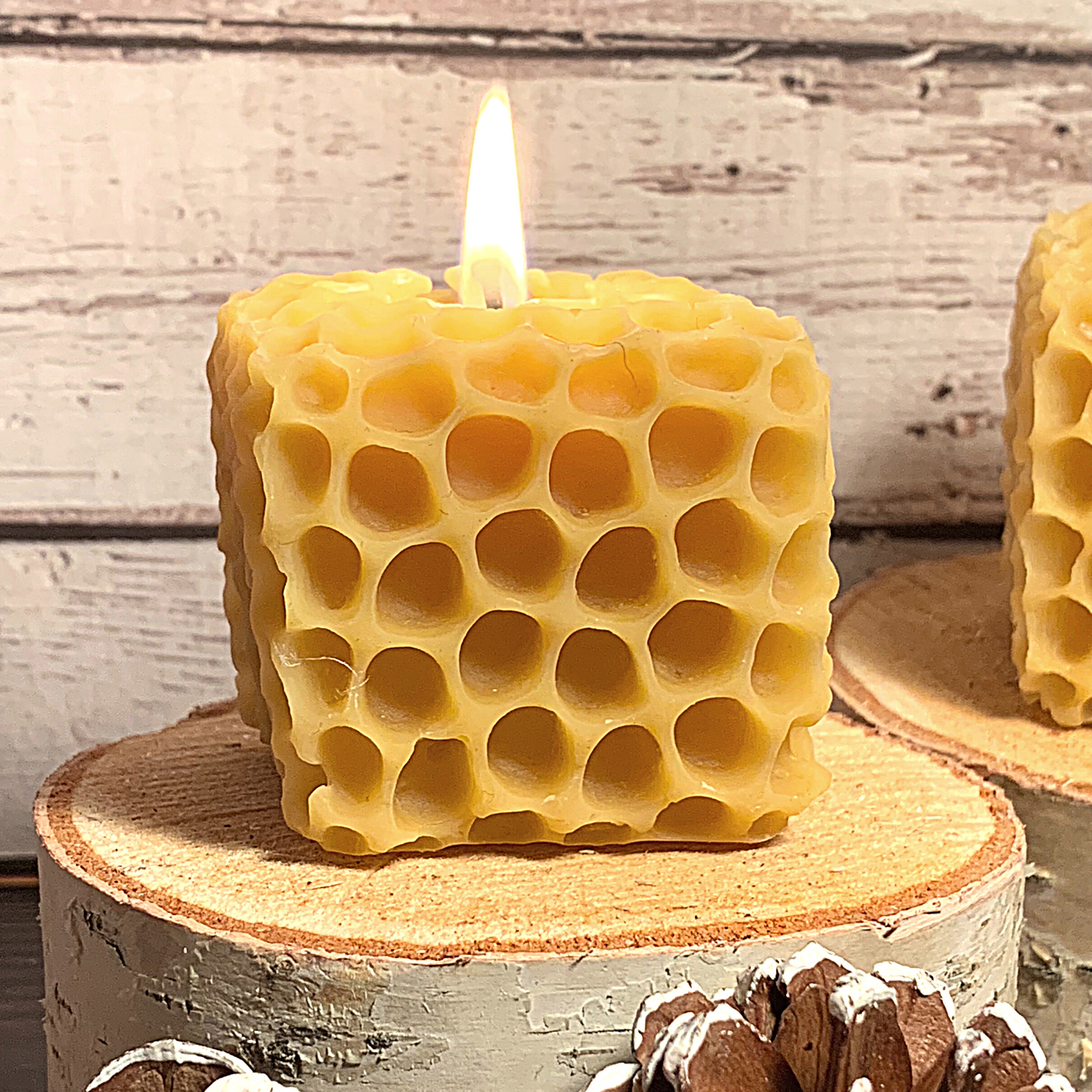 Mtlee 32 Pcs Natural Beeswax Votive Candles with Little Bee Decor 8 Colors  Beehive Honey Scented Honeycomb Shaped Votive Candles Small Candles in Bulk