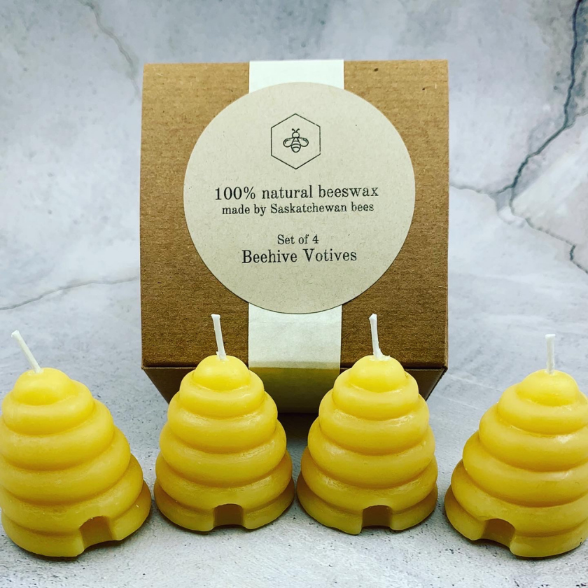 100% Pure and All Natural, Canadian Women Owned Beeswax Beehive Votive
